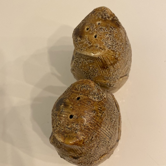 Vintage Rare INARCO Japan Numbered Textured Owl Brown Salt Pepper Shaker Set - Picture 6 of 11